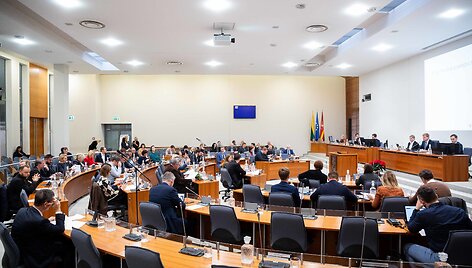 Vilniaus miesto tarybos posėdžio akimirka