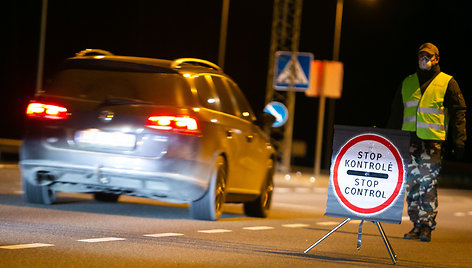 Policijos kontrolės postas Nemenčinės plente