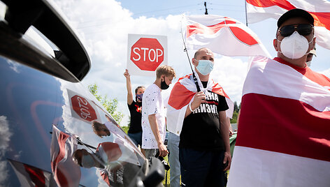 Baltarusijos pasienyje Medininkuose &ndash; protestas