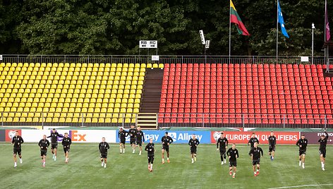 Lietuvos futbolo rinktinės treniruotė