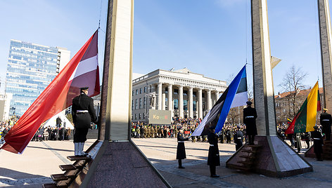 Trijų Baltijos valstybių vėliavų pakėlimo ceremonija