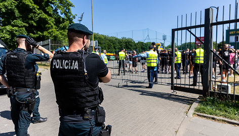 Policijos pajėgos prieš „Žalgirio“ ir „Dainavos“ rungtynes