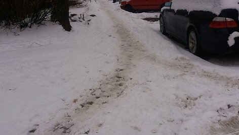 Nuo sniego nei&scaron;valyti kiemai ir laiptai Lazdynuose