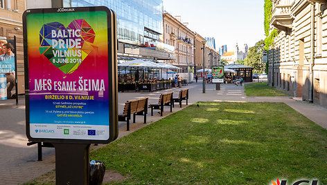 „Baltic Pride“ plakatai Vilniaus gatvėse