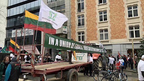Pasiruo&scaron;imas Lietuvos ūkininkų protesto akcijai Briuselyje