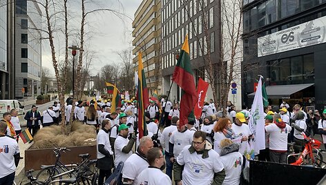 Pasiruo&scaron;imas Lietuvos ūkininkų protesto akcijai Briuselyje