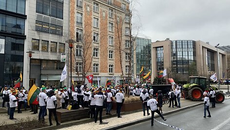 Pasiruo&scaron;imas Lietuvos ūkininkų protesto akcijai Briuselyje