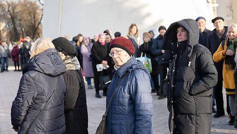 Katedros aikštėje dovanojamos eglių ir pušų šakas