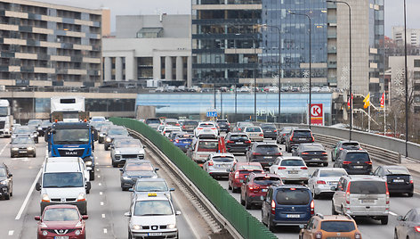 Prieššventinės automobilių spūstys Vilniuje