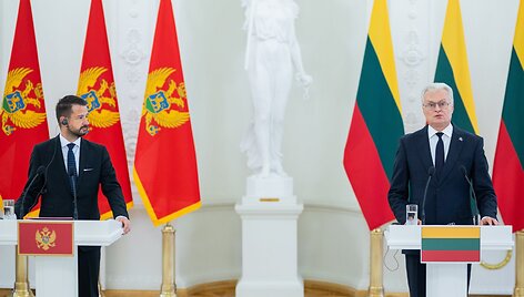 Gitanas Nausėda priėmė į Lietuvą atvykusį Juodkalnijos Prezidentą Jakovą Milatovićių