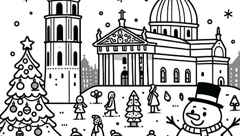 Dirbtinio intelekto sukurti kalėdiniai pie&scaron;inukai spalvinimui