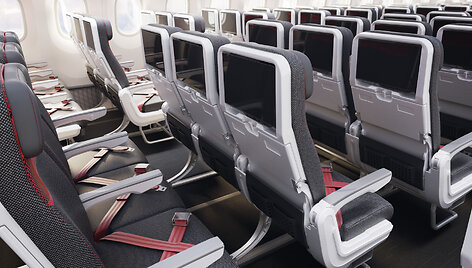 Turkish Airlines lėktuvo vidus