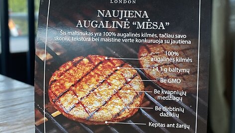 &bdquo;Grill London&ldquo; pristato naujieną vegetarams: burgerį su 100 proc. augaliniu paplotėliu