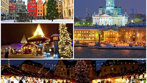 Kalėdiški Šiaurės šalių miestai