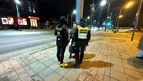 Lenktynininkų ir policijos akcija Kaune