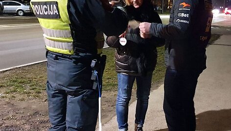 Lenktynininkų ir policijos akcija Kaune