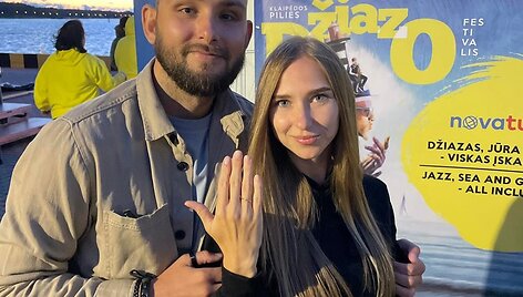 Klaipėdos pilies džiazo festivalyje susižadėjusi pora Ihoris ir Larisa
