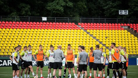 Lietuvos futbolo rinktinės treniruotė prie&scaron; rungtynęs su Liuksemburgu
