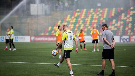 Lietuvos futbolo rinktinės treniruotė prie&scaron; rungtynęs su Liuksemburgu