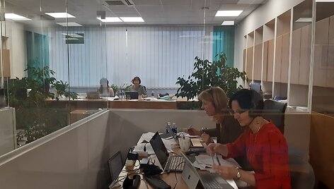 Interpreters working in a remote interpreting hub, UAB &bdquo;Metropolio vertimai&ldquo;