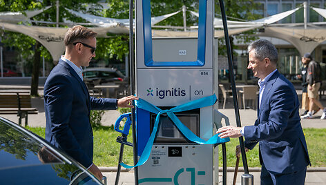 &bdquo;Ignitis ON" tinklo itin greito elektromobilių įkrovimo stotelės pristatymas
