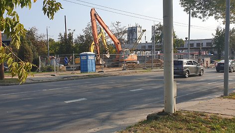 Verkių g. vieta, kurioje buvo įrengta laikina pėsčiųjų perėja