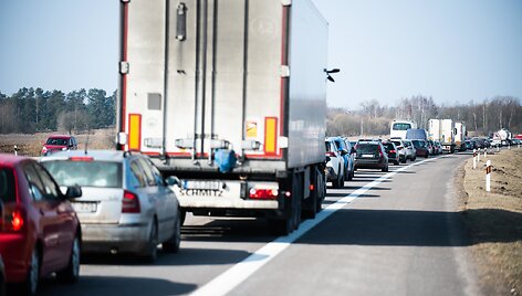 Kontrolės postas kelyje Vilnius - Ukmergė