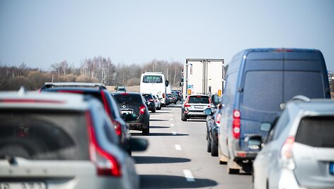 Kontrolės postas kelyje Vilnius - Ukmergė