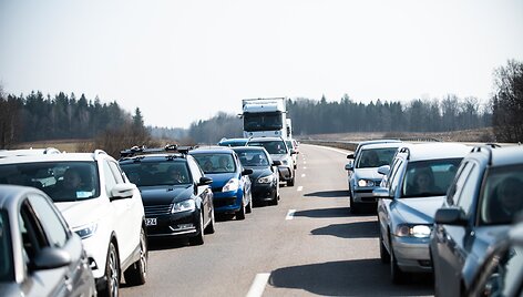 Kontrolės postas kelyje Vilnius - Ukmergė