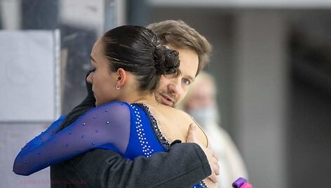 Treneris Dmitrijus Kozlovas su Selina Kaneda
