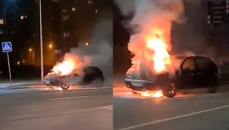 Vilniuje dege automobilis