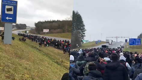 mingrantai prie Lenkijos sienos 