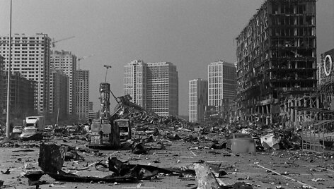 Prekybos ir pramogų centras &bdquo;Retrovilis&ldquo; po ap&scaron;audymo. Kyjivas, 2022 