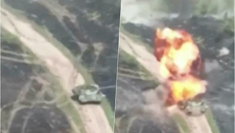 Užfiksavo, kaip Charkive susprogsta Rusijos tankas – nukautas T-90