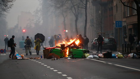 Protestas prieš COVID-19 suvaržymus Briuselyje