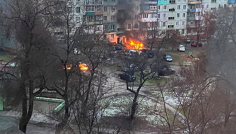 Vaizdai i&scaron; Mariupolio, smarkiai nukentėjusio nuo Rusijos pajėgų atakų