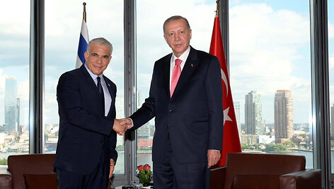Izraelio premjero Yairo Lapido ir Turkijos prezidento Recepo Tayyipo Erdogano susitikimas