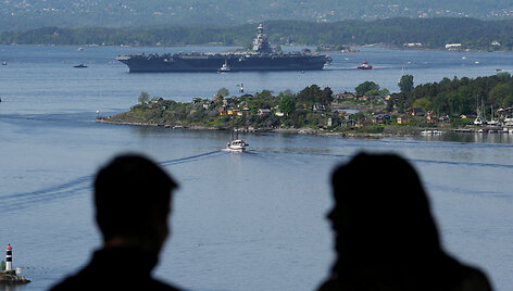 JAV lėktuvne&scaron;is &bdquo;USS Gerald R.Ford&ldquo; Osle