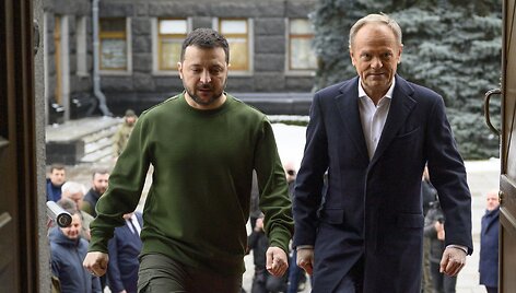 Ukrainos prezidentas Zelenskyy priima Lenkijos ministrą pirmininką Tusk. / Ukraine Presidency/Ukrainian Pre / ZUMAPRESS.com