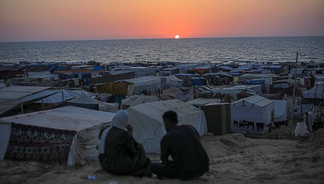 Palestiniečiai Gazos ruože laikinai gyvena palapinėse. / CHINE NOUVELLE/SIPA / CHINE NOUVELLE/SIPA