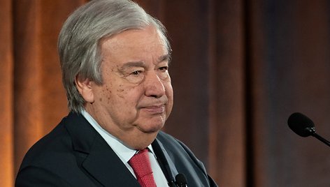 Antonio Guterres kalba apie klimato veiksmus Niujorke. / David Dee Delgado / REUTERS