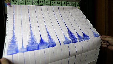 Seismologas analizuoja žemės drebėjimo duomenis Taipėjuje. / Pichi Chuang / REUTERS