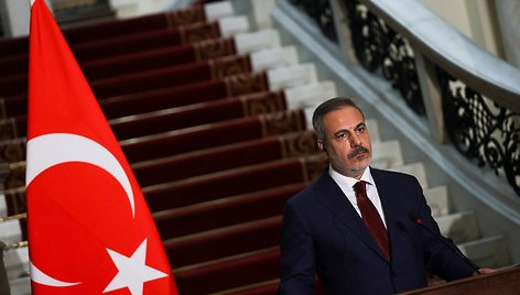 Turkijos užsienio ministras Fidan susitiko su Egipto kolega Abdelatty Kaire. / Amr Abdallah Dalsh / REUTERS