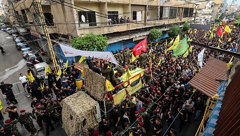 Hezbollah lyderio I. Aqil ir nario M. Hamad laidotuvės Beirute. / Amr Abdallah Dalsh / REUTERS