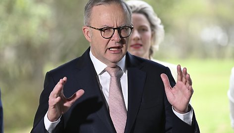 Australijos ministras pirmininkas Anthony Albanese&#39;is / Darren England / AP