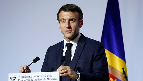 E. Macronas 2022 metų konferencijoje dėl paramos Moldovai / POOL / REUTERS