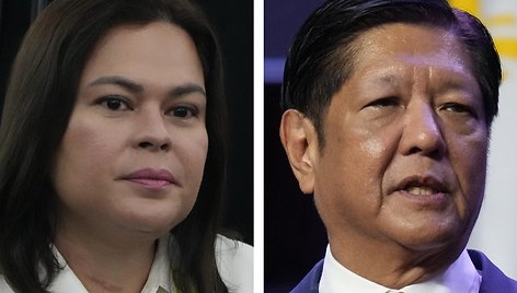 Filipinų viceprezidentė Sara Duterte ir Filipinų prezidentas Ferdinandas Marcosas /  / AP