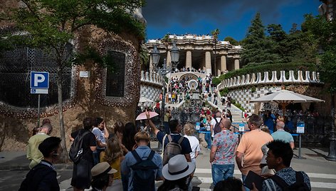 Turistai Barselonoje / JOSEP LAGO / AFP