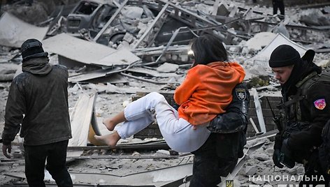 Rusijos smūgis Zaporižioje / HANDOUT / AFP