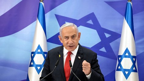 Benjaminas Netanyahu / MAYA ALLERUZZO / AFP